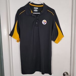 Pittsburgh Steelers Men's L Black Polo Shirt NFL Team Apparel Short Sleeve